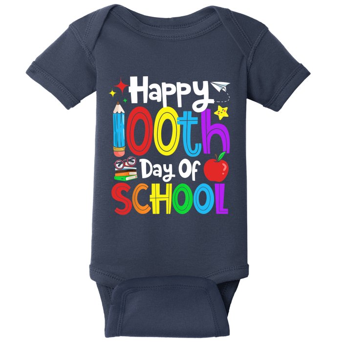 Happy 100th Day Of School Students Teachers 100 Days Baby Bodysuit