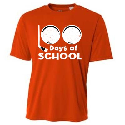 Happy 100 Days Of School Hockey For Teacher And Gift Cooling Performance Crew T-Shirt