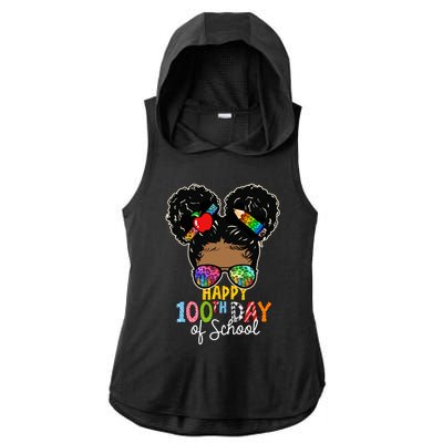 Happy 100th Day Ladies PosiCharge Tri-Blend Wicking Draft Hoodie Tank