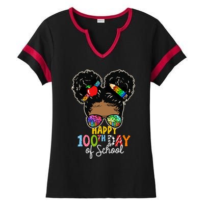 Happy 100th Day Ladies Halftime Notch Neck Tee