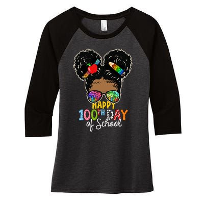 Happy 100th Day Women's Tri-Blend 3/4-Sleeve Raglan Shirt