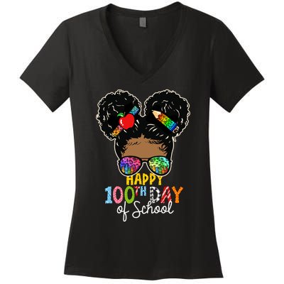 Happy 100th Day Women's V-Neck T-Shirt