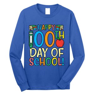 Happy 100th Day Of School 100 Days Smarter Teacher Students Great Gift Long Sleeve Shirt