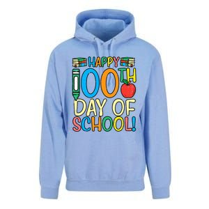 Happy 100th Day Of School 100 Days Smarter Teacher Students Great Gift Unisex Surf Hoodie