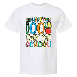 Happy 100th Day Of School 100 Days Smarter Teacher Students Great Gift Garment-Dyed Heavyweight T-Shirt