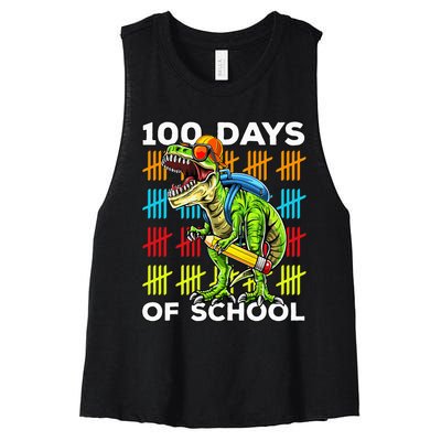 Happy 100th Day Of School Teachers 100 Days Women's Racerback Cropped Tank