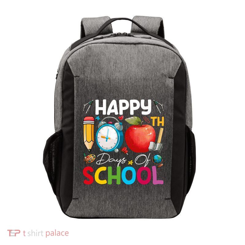 Happy 100th Day Of School 100 Days Smarter Gift Vector Backpack