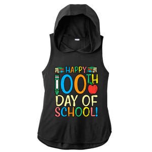 Happy 100th Day Of School 100 Days Smarter Teacher Students Gift Ladies PosiCharge Tri-Blend Wicking Draft Hoodie Tank