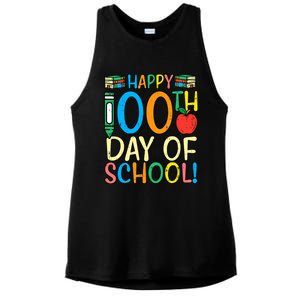 Happy 100th Day Of School 100 Days Smarter Teacher Students Gift Ladies PosiCharge Tri-Blend Wicking Tank