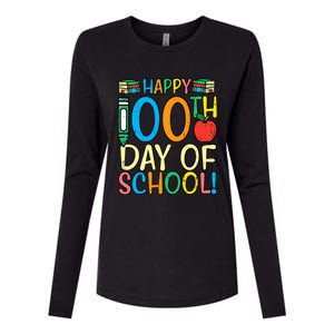 Happy 100th Day Of School 100 Days Smarter Teacher Students Gift Womens Cotton Relaxed Long Sleeve T-Shirt