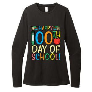 Happy 100th Day Of School 100 Days Smarter Teacher Students Gift Womens CVC Long Sleeve Shirt