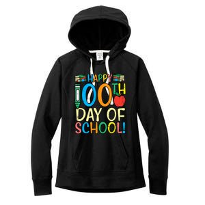 Happy 100th Day Of School 100 Days Smarter Teacher Students Gift Women's Fleece Hoodie