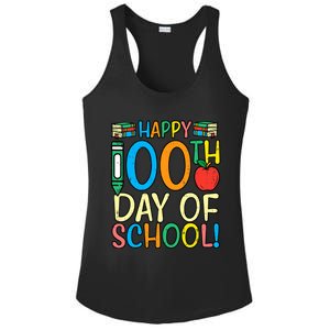 Happy 100th Day Of School 100 Days Smarter Teacher Students Gift Ladies PosiCharge Competitor Racerback Tank