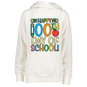 Happy 100th Day Of School 100 Days Smarter Teacher Students Gift Womens Funnel Neck Pullover Hood