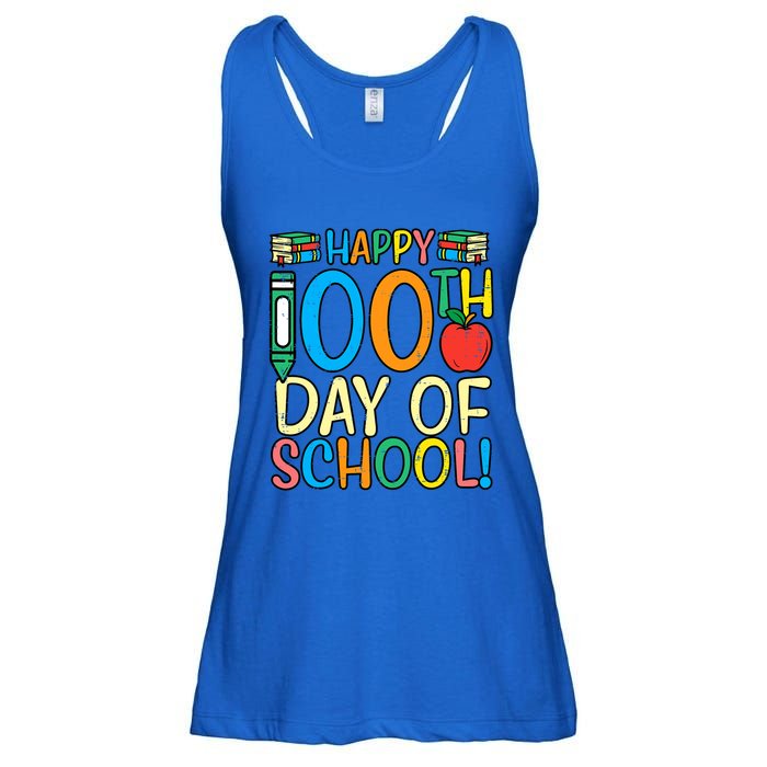 Happy 100th Day Of School 100 Days Smarter Teacher Students Gift Ladies Essential Flowy Tank