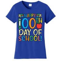 Happy 100th Day Of School 100 Days Smarter Teacher Students Gift Women's T-Shirt