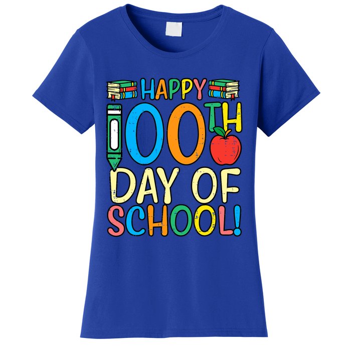 Happy 100th Day Of School 100 Days Smarter Teacher Students Gift Women's T-Shirt