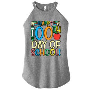 Happy 100th Day Of School 100 Days Smarter Teacher Students Gift Women's Perfect Tri Rocker Tank