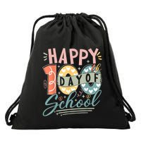 Happy 100th Day Of School 100 Days Of School Teacher Student Drawstring Bag