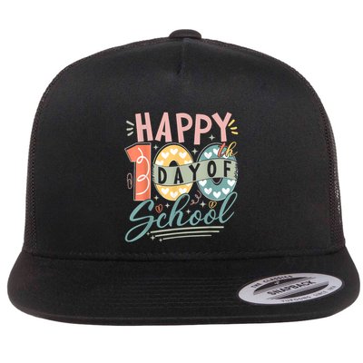 Happy 100th Day Of School 100 Days Of School Teacher Student Flatbill Hat