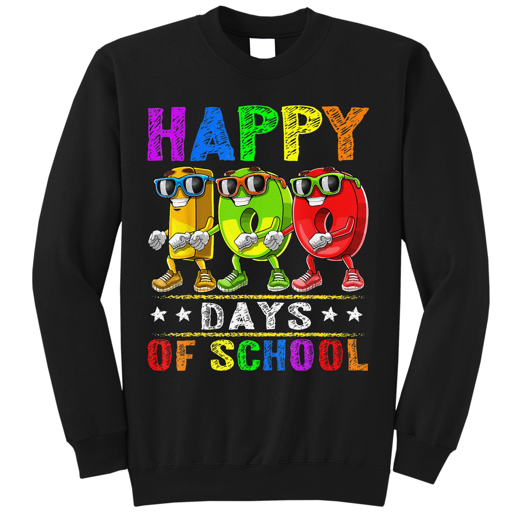 Happy 100 Days of School Flossing 100th Day School Sweatshirt