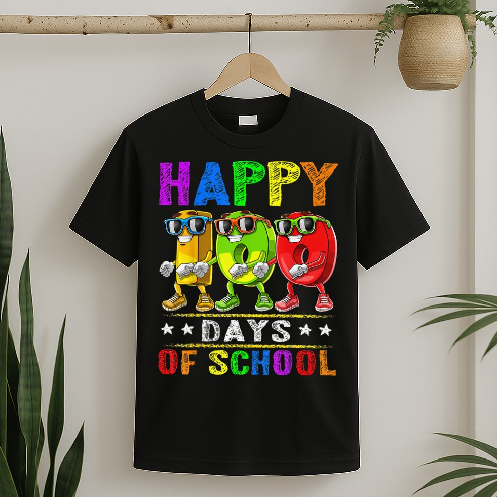Happy 100 Days of School Flossing 100th Day School T-Shirt