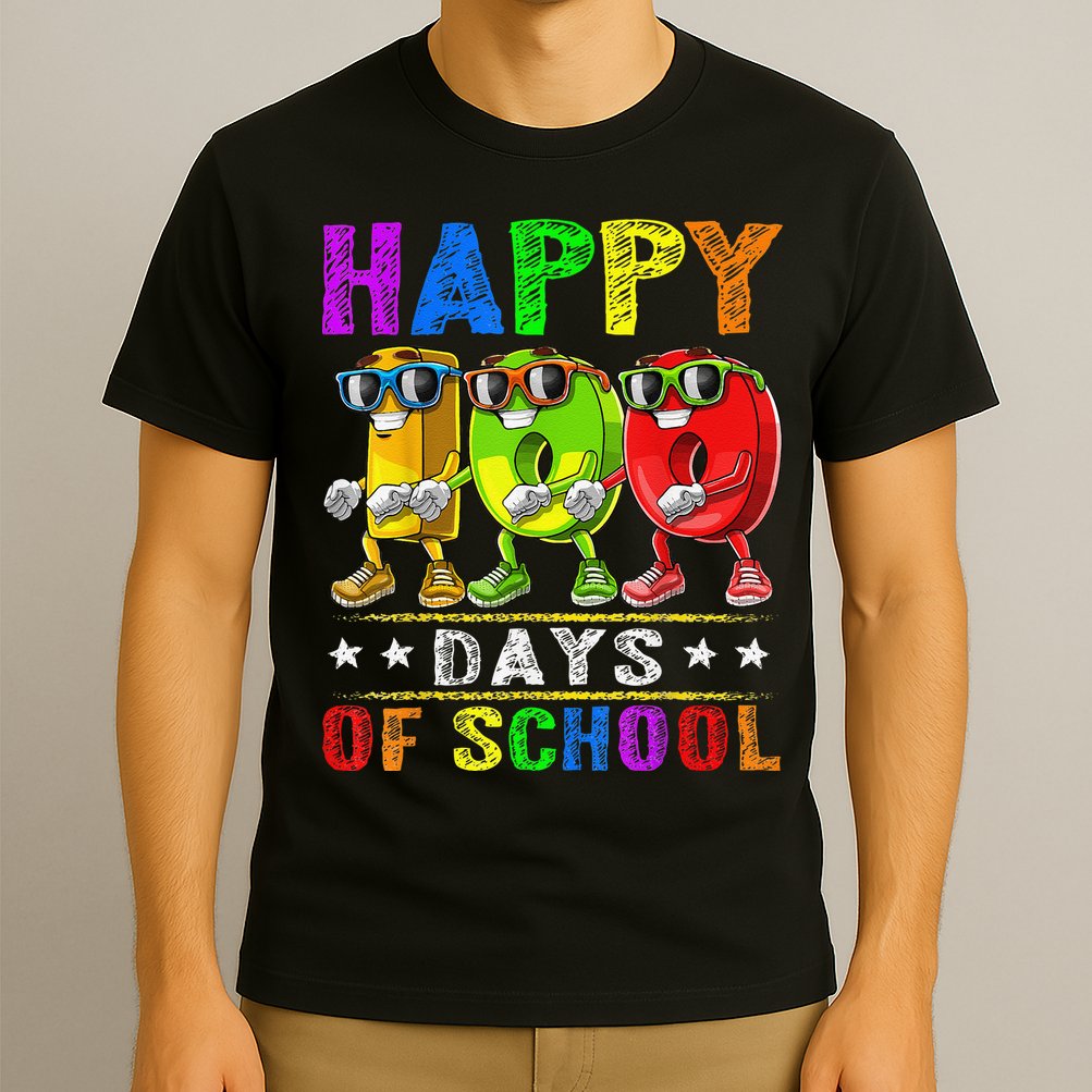 Happy 100 Days of School Flossing 100th Day School T-Shirt