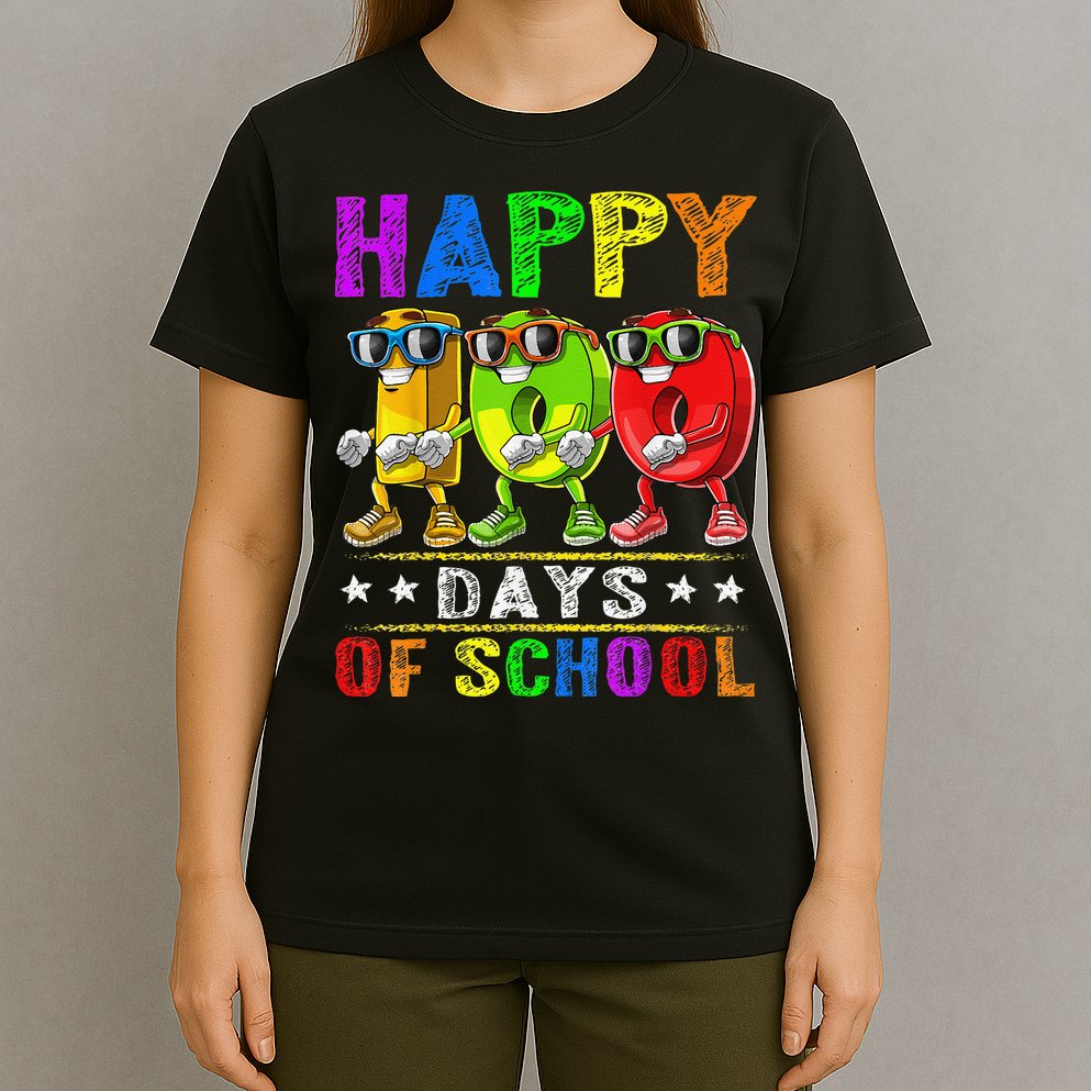 Happy 100 Days of School Flossing 100th Day School T-Shirt