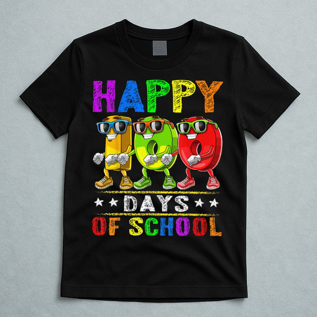Happy 100 Days of School Flossing 100th Day School T-Shirt
