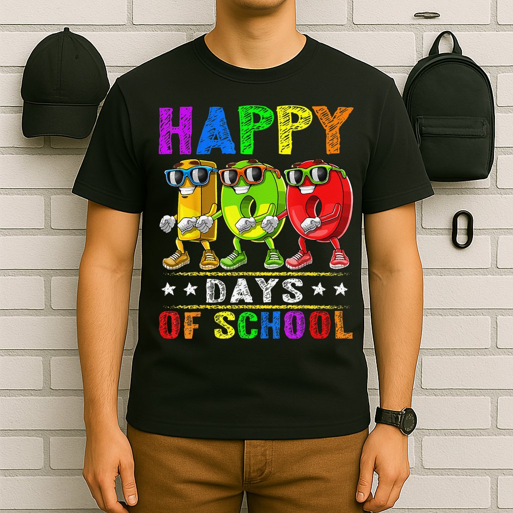 Happy 100 Days of School Flossing 100th Day School T-Shirt