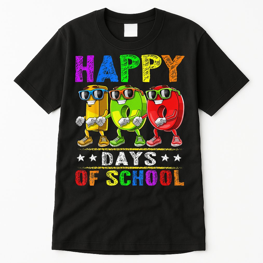 Happy 100 Days of School Flossing 100th Day School Tall T-Shirt