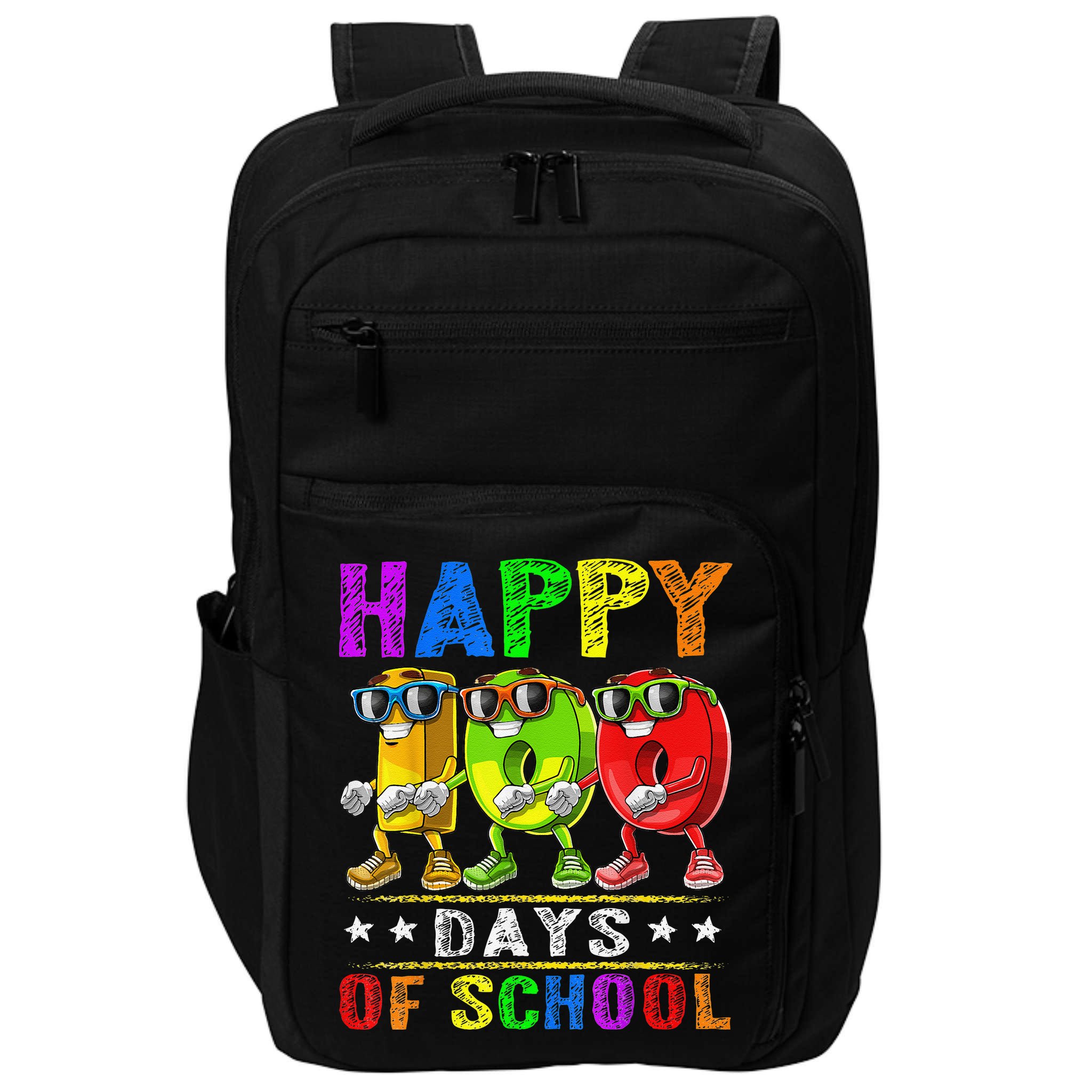 Happy 100 Days of School Flossing 100th Day School Impact Tech Backpack