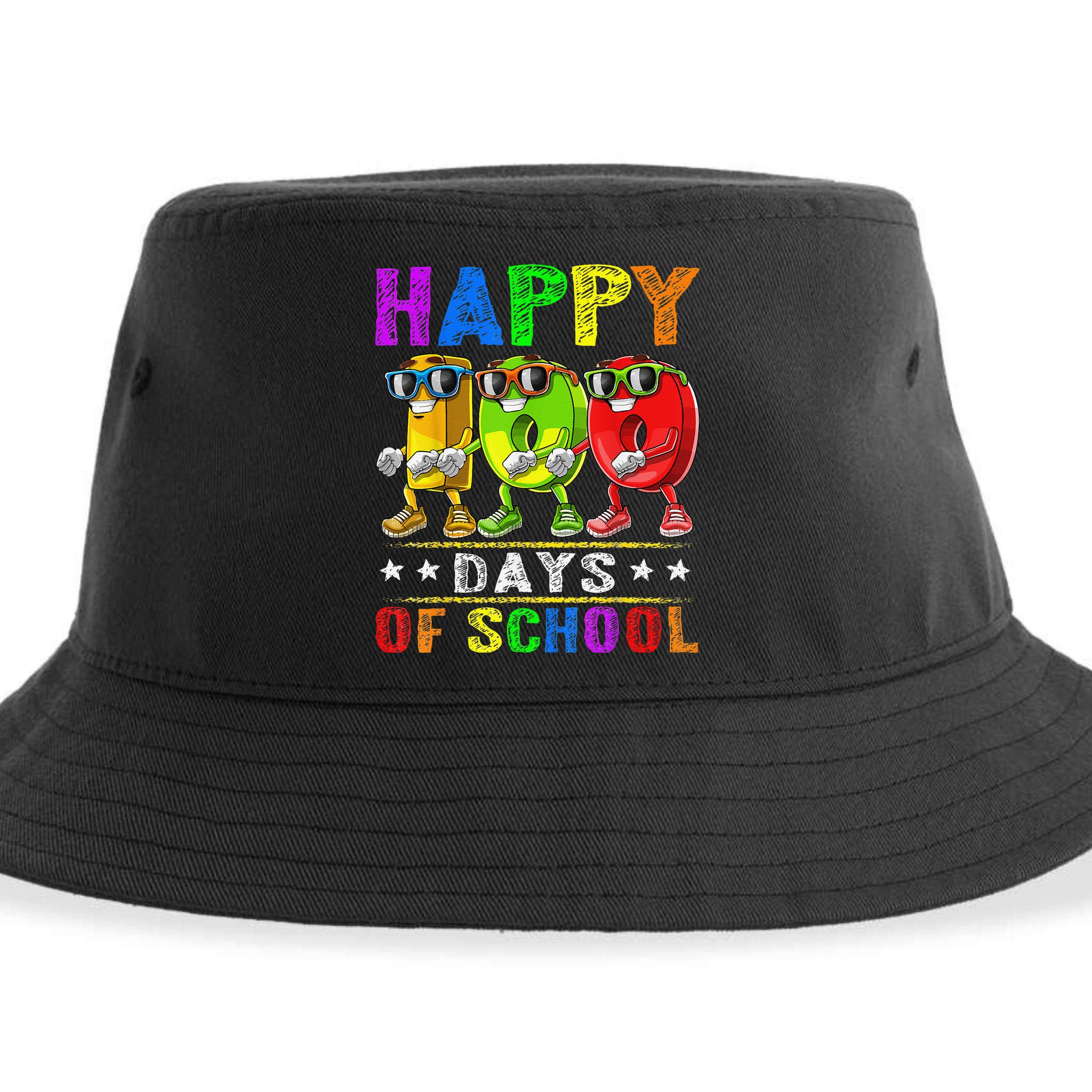 Happy 100 Days of School Flossing 100th Day School Sustainable Bucket Hat
