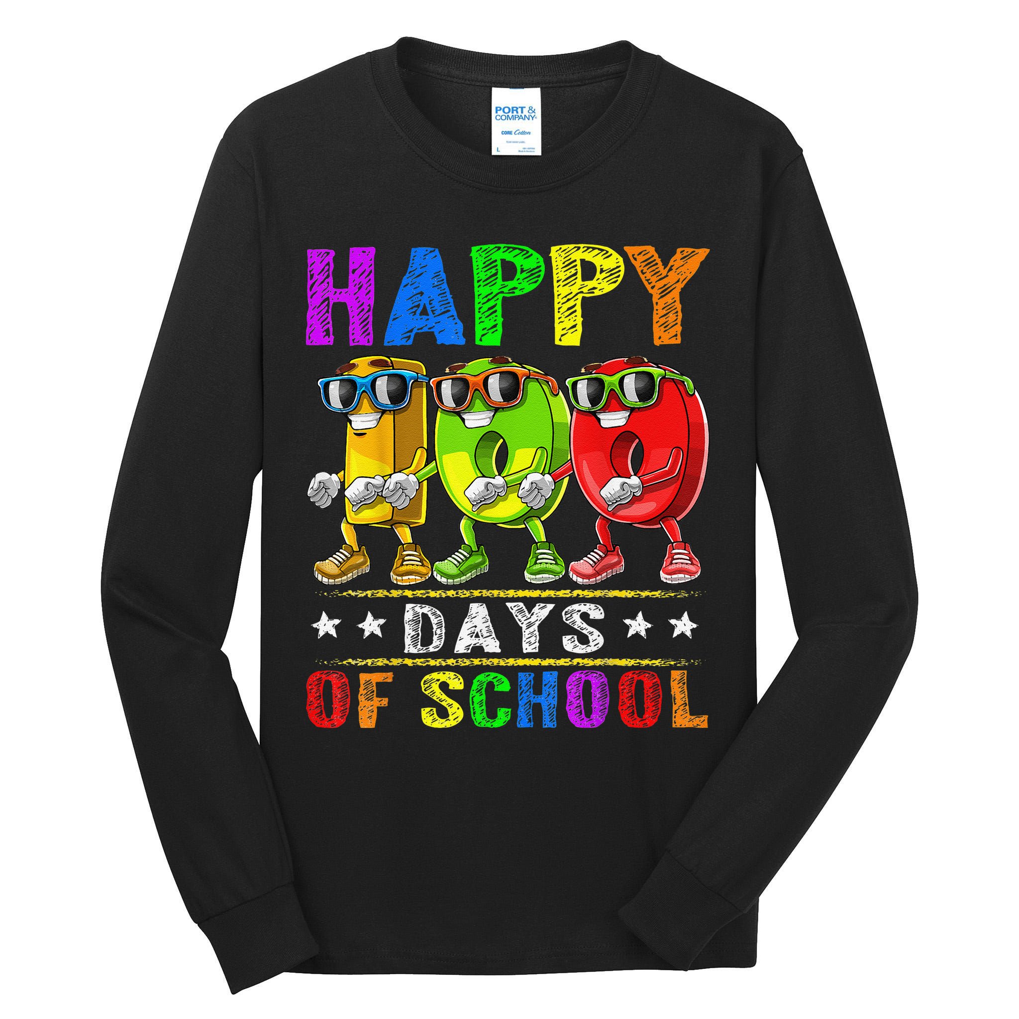 Happy 100 Days of School Flossing 100th Day School Tall Long Sleeve T-Shirt