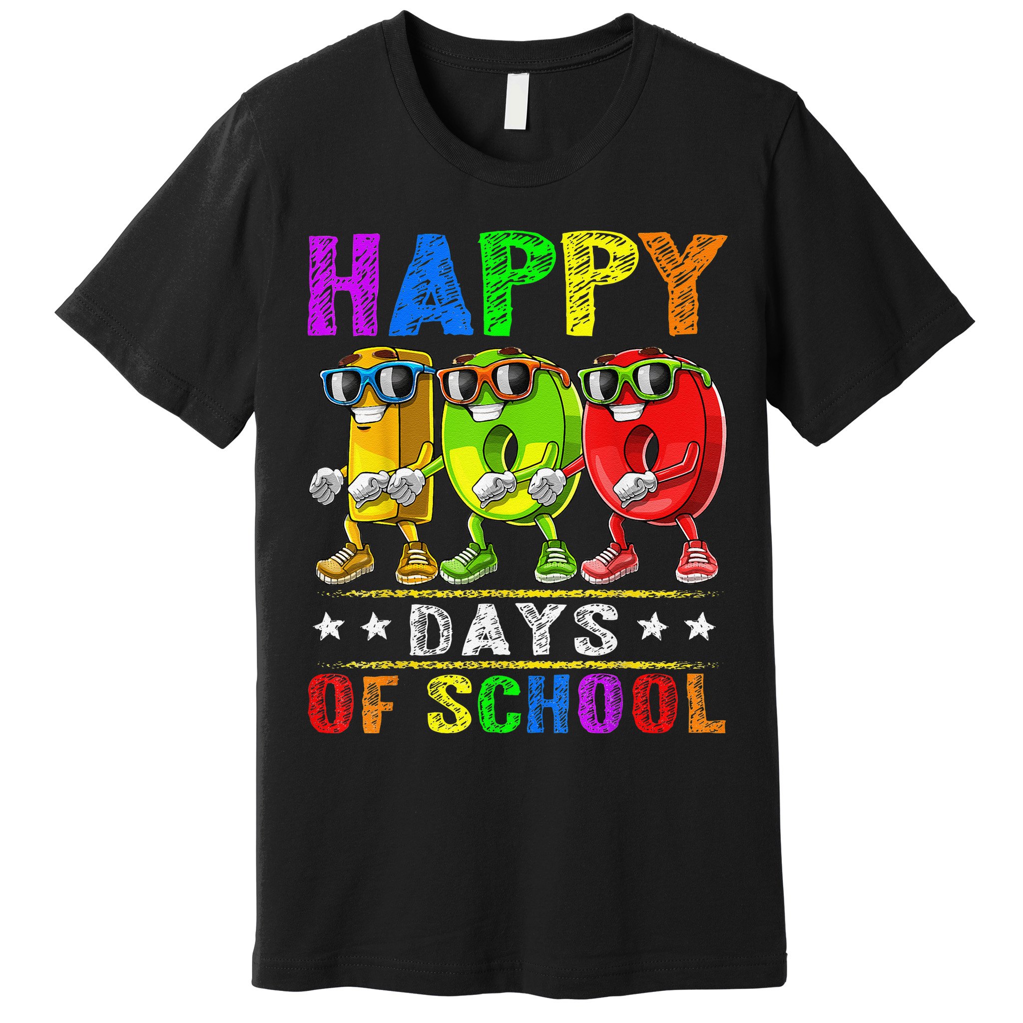 Happy 100 Days of School Flossing 100th Day School Premium T-Shirt