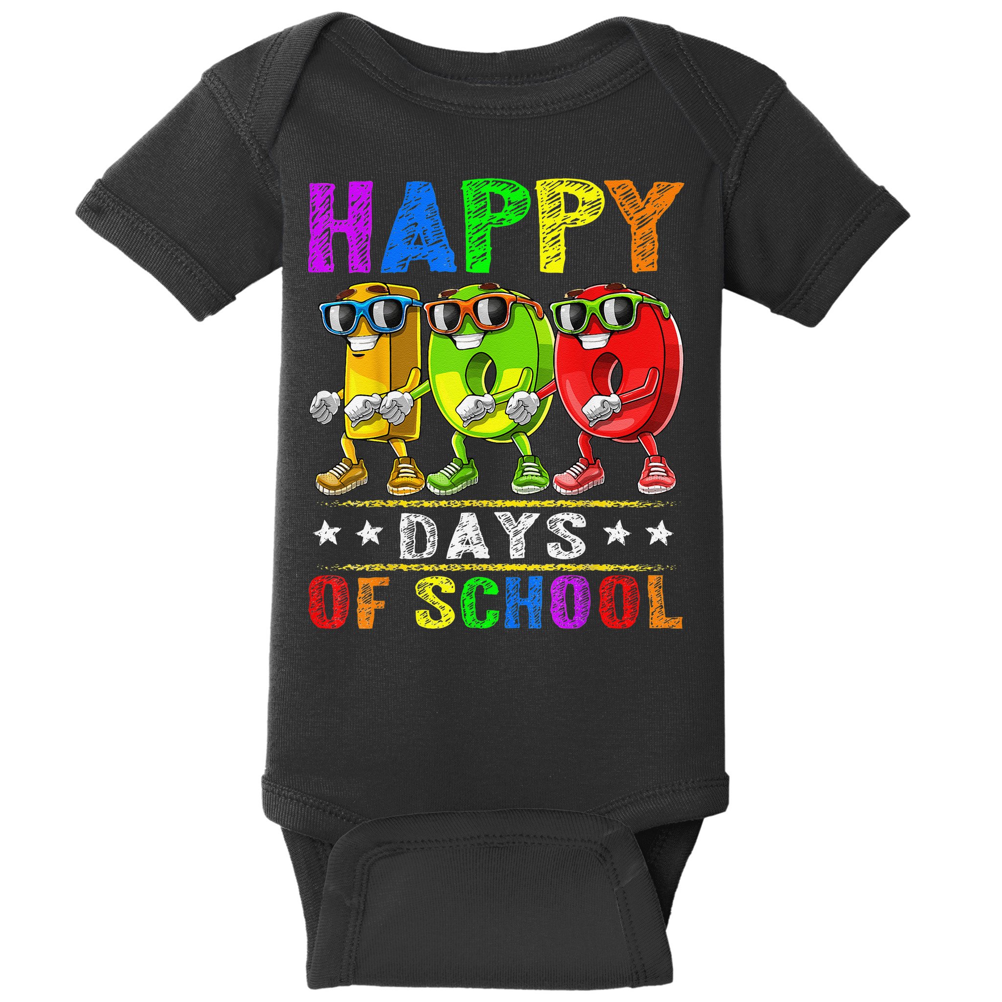 Happy 100 Days of School Flossing 100th Day School Baby Bodysuit