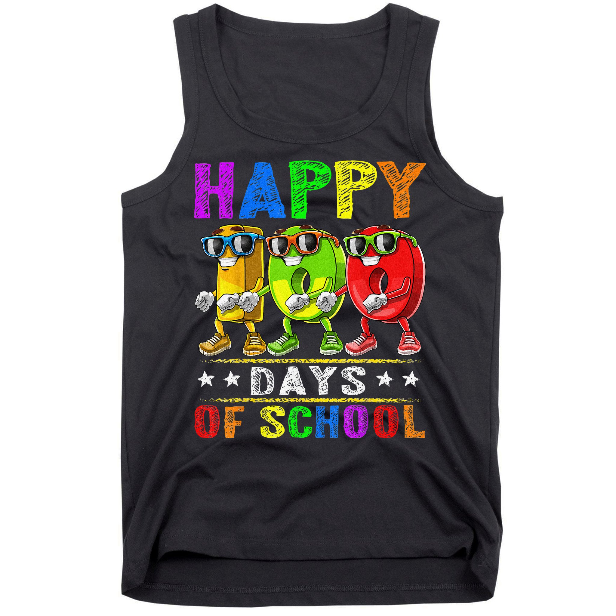 Happy 100 Days of School Flossing 100th Day School Tank Top