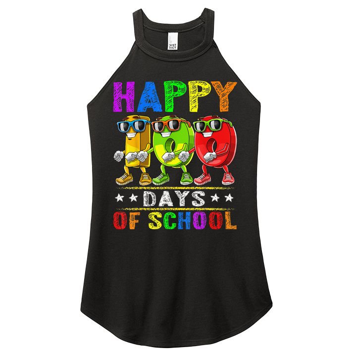 Happy 100 Days of School Flossing 100th Day School Women's Perfect Tri Rocker Tank