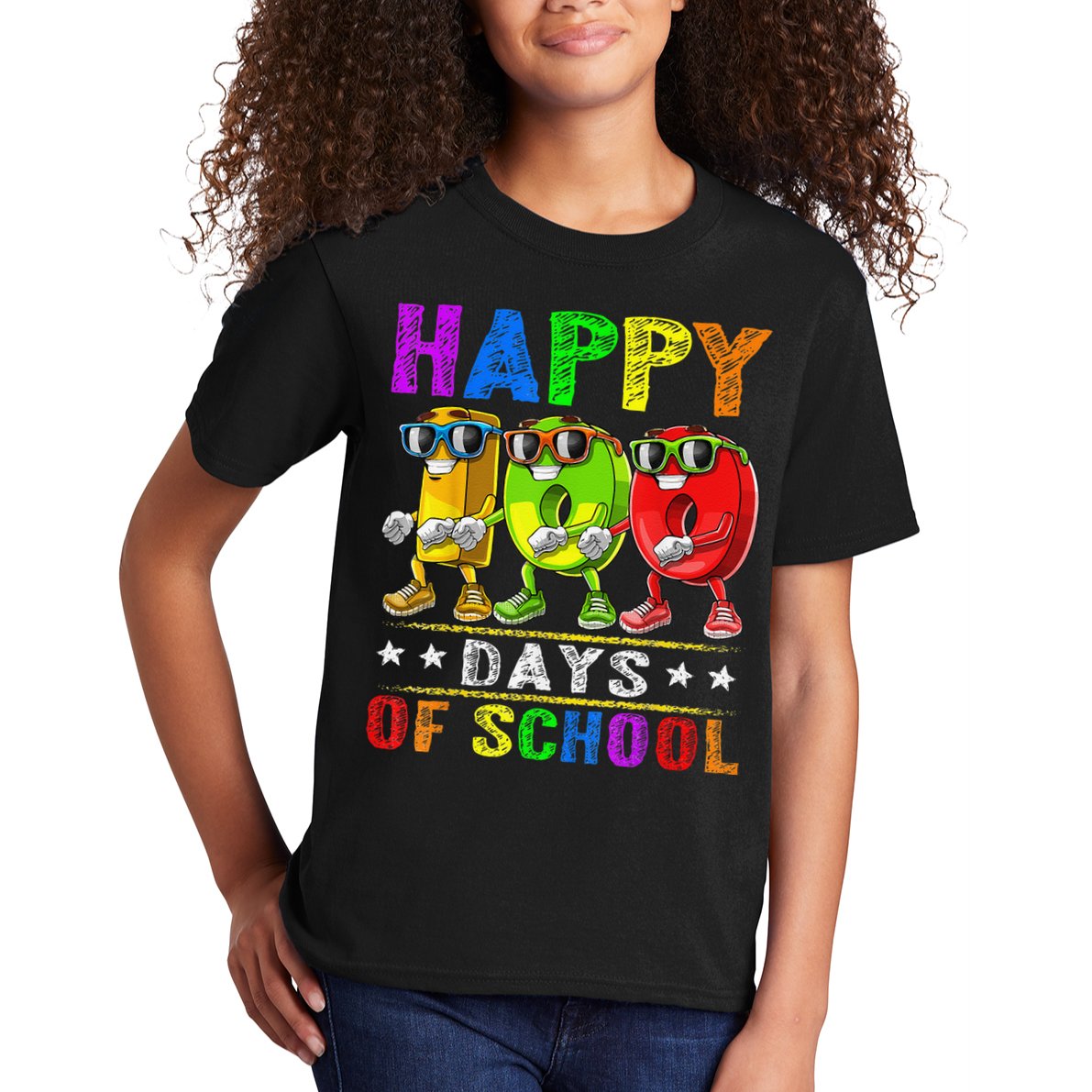 Happy 100 Days of School Flossing 100th Day School Kids T-Shirt