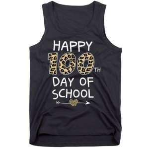 Happy 100th Day Of School Leopard Cute For Teacher Student Tank Top