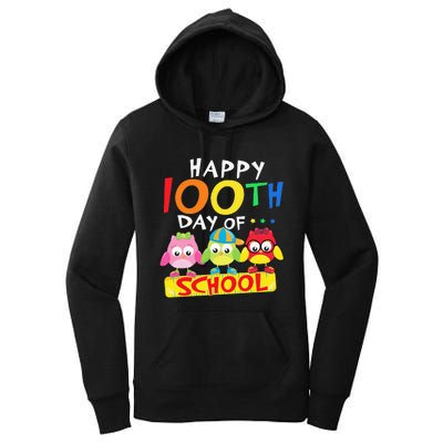 Happy 100th Day Of School Owl 100 Days Teacher Women's Pullover Hoodie