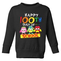 Happy 100th Day Of School Owl 100 Days Teacher Toddler Sweatshirt