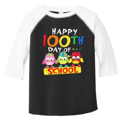 Happy 100th Day Of School Owl 100 Days Teacher Toddler Fine Jersey T-Shirt