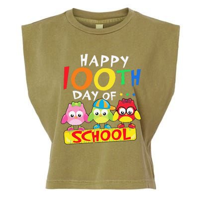 Happy 100th Day Of School Owl 100 Days Teacher Garment-Dyed Women's Muscle Tee