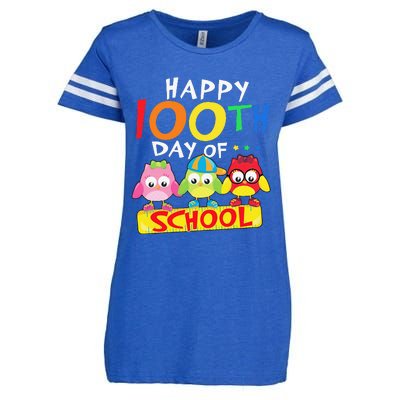 Happy 100th Day Of School Owl 100 Days Teacher Enza Ladies Jersey Football T-Shirt