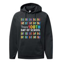 Happy 100th Day Of School Gift 100 Days Of School Performance Fleece Hoodie