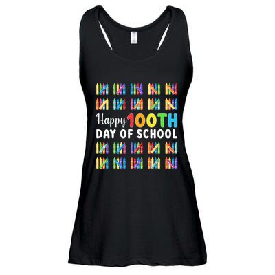 Happy 100th Day Of School Gift 100 Days Of School Ladies Essential Flowy Tank
