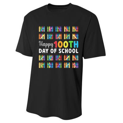 Happy 100th Day Of School Gift 100 Days Of School Performance Sprint T-Shirt