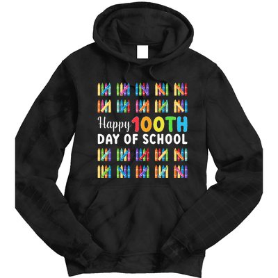 Happy 100th Day Of School Gift 100 Days Of School Tie Dye Hoodie