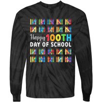 Happy 100th Day Of School Gift 100 Days Of School Tie-Dye Long Sleeve Shirt